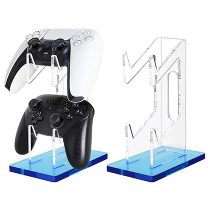 FYY 2-Tier Game Controller Stand - Universal Dual Controller Holder, Blue Display Stand - Compatible with Nintendo Switch, Xbox, PS5, PS4 - Desk Mounts - color: 2-Tier-Blue