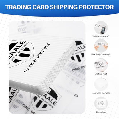 Trading Card Shipping Kit, Includes 100 4'' x 6'' Graded Card Shipping Protectors, 50 6'' x 8.7'' Envelope Bubble Mailers, 20M Painter’s Tape, 50 Cellophane Bags, PSA BGS CGC Slabs & Raw - color: 4'' x 6''