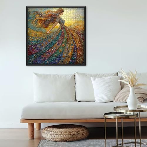 PICKFORU Gemstone Woman Puzzle for Adults 1000 Pieces，Beauty Elegant Lady Jigsaw Puzzle with Colorful Crystal Diamond, Impossible Difficult Hard Challenge for Adults Aesthetic Puzzle - style: Gemstone Woman Puzzle