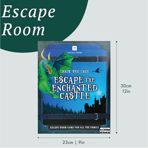 Talking Tables Enchanted Castle Escape Room Game for Kids, Rescue the Dragon, Puzzles, Clues, QR Codes., Music, Family Games, Adults, Brain Teaser Puzzles Ages 9+, 1-6 Players