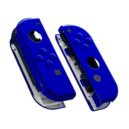 eXtremeRate DIY Replacement Shell Buttons for Nintendo Switch & Switch OLED, Chrome Blue Custom Housing Case with Full Set Button for Joycon Handheld Controller - Console Shell NOT Included - color: Chrome Blue
