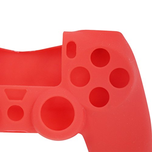 OSTENT Protective Silicone Gel Soft Case Cover Pouch Sleeve for Sony PlayStation 4 PS4 Controller Color Red - color: Red