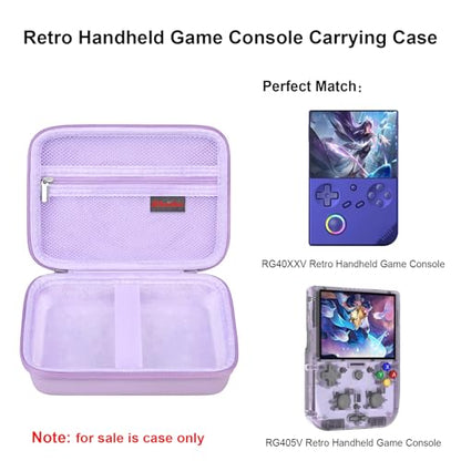 Elonbo Carrying Case for G350/ RG35XX Pro/ RG40XXV/ RG406V/ RG405V Retro Handheld Game Console, GiipGoop/ Voacle/ Anbernic Video Gaming Console Travel Storage Bag, Linux System Games Holder, Purple - color: Purple
