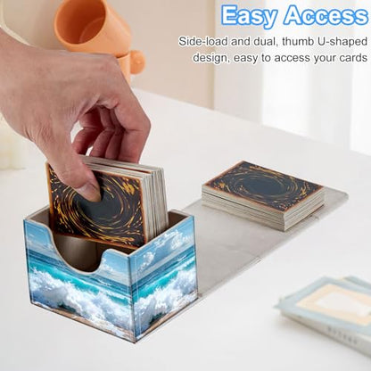 Ocean Wave Deck Box for MTG Commander | Holds 100+ Double-Sleeved Cards | Strong Magnetic TCG Card Case for Collectible Games - color: Ocean Wave