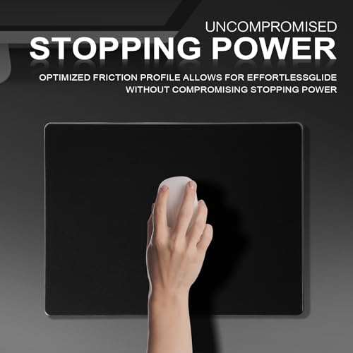 Glass Gaming Mouse Pad, 3mm Ultra-Thin Hard Gaming Mousepad ，Ultra-Smooth Micro-Etched Surface for Fast & Precise Tracking, Non-Slip Base, 15.7" x11.8", Black - size: 15.8L x 11.8W inches