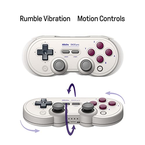 8Bitdo SN30 Pro Bluetooth Wireless Gamepad Retro Controller - Gray | Hall Effect Joystick, for Switch/Switch 2, PC, Steam Deck, Android, Raspberry PI, iPhone, iPad, macOS and Apple TV - color: Gray Edition, size: Hall Effect Joystick