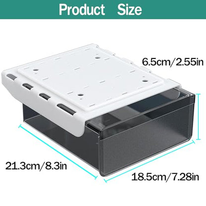 SVNNELP Under Desk Table Drawer Storage Organizer Slide Out, Attachable Hidden Self-Adhesive Under Desk Pencil Tray Drawer for Office/Classroom/Home (Clear Black/M) - size: M