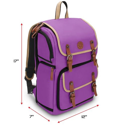 ENHANCE Designer Edition TCG Backpack - MTG Deck Bag Card Binder Space, TCG Deck Box Storage, MTG Playmat Holder - Card Storage Compatible with Magic the Gathering, Pokemon, Lorcana (Canvas Purple) - color: Canvas Purple