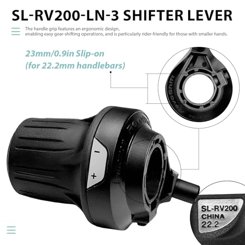 3 Speed Shifter SL-RV200-3L Bike Shifter Left Twist Shift Lever | Lightweight Design,Durable and Stable,3 Speed Shifter for Moutain Bike,Commuter Bike,Touring Bike - size: 3 speed/SL-RV200-LN-3S