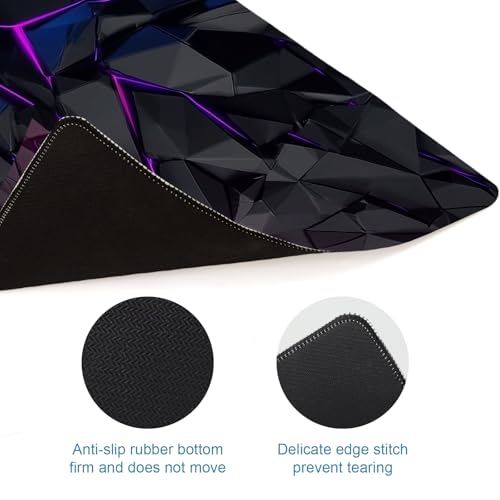 Gaming Mouse Pad, XL Extended Big Computer Mousepad, Large Mouse Pad for Desk with Non-Slip Rubber Base, Desk Mat, Keyboard Mat for PC, Office&Home, 31.5x11.8in, Geometric Neon - color: Geometry
