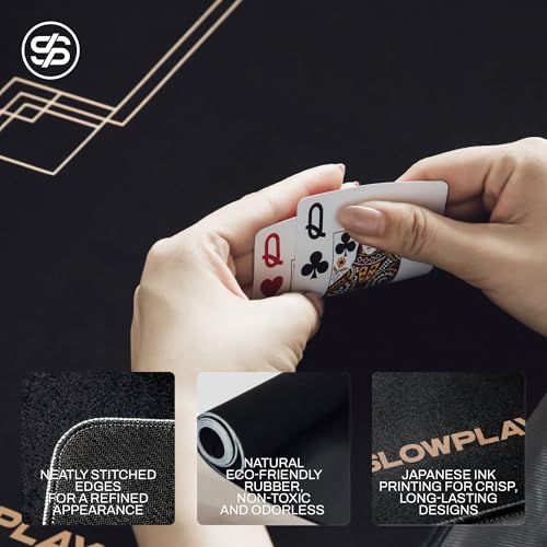 SLOWPLAY Godel Poker Mat, Water Repellent, Durable & Easy to Clean | Smooth premium surface; effortless card sliding; non-slip rubber base; lightweight, easy to carry; minimalist design - color: 47 X 27 Inch