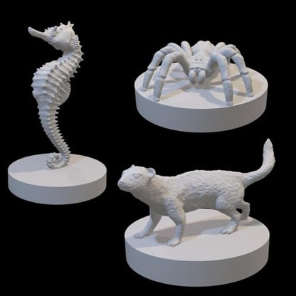Wizard Familiar Miniatures Set for DnD, D&D, Pathfinder, Table Top RPG, and more - 15-piece set