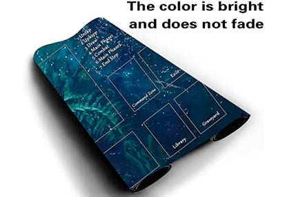 MTG Playmat, Game Play Mat for MTG TCG 24 x 14 inches Trading Card Inked Game Playmats with Storage Bag Smooth Rubber Surface Battle - color: Sea Dragon With Zones