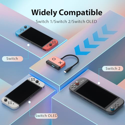 Switch Dock for Nintendo Switch 2,Portable TV Docking Station Replacement with 4K/60HZ HDMI TV USB 3.0 Port and USB C Charging,Compatible with Nintendo Switch 1/2/OLED Steam Deck - color: Red