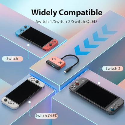 Switch Dock for Nintendo Switch 2,Portable TV Docking Station Replacement with 4K/60HZ HDMI TV USB 3.0 Port and USB C Charging,Compatible with Nintendo Switch 1/2/OLED Steam Deck - color: Red