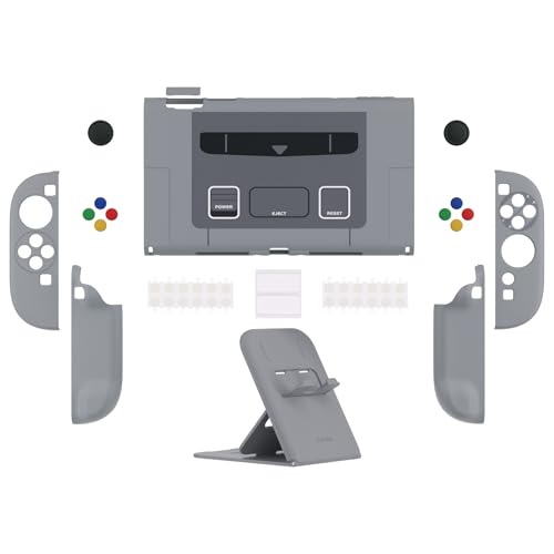 PlayVital Protective Case for Nintendo Switch 2 with Extra Stand | Ultra-Slim Dockable Hard Shell, Split Joycon Cover, Button Caps & Thumb Grips | Pattern Series, SFC SNES Classic EU Style - color: SFC SNES Classic EU Style