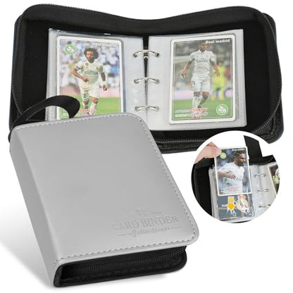 Trading Card Binder, Card Collection Binder Album Folder with 80 Side Loading Pockets, 1 Pocket Trading Card Album Folder for TGC,MTG, Baseball Cards, Yugioh - color: Z-silvery
