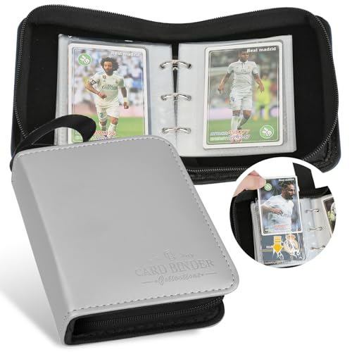 Trading Card Binder, Card Collection Binder Album Folder with 80 Side Loading Pockets, 1 Pocket Trading Card Album Folder for TGC,MTG, Baseball Cards, Yugioh - color: Z-silvery