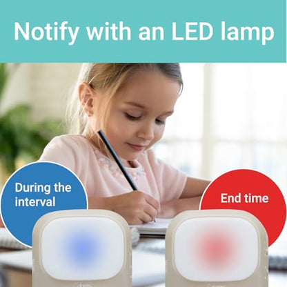 dretec My Routine Learning Timer, Timer, Countdown, Silence, Volume Switching Function, Up to 199 Minutes and 55 Seconds, Repeat, Interval Timer, Study Timer, Clock Function, Multiple Timer Settings, - color: Beige, style: Interval Timer