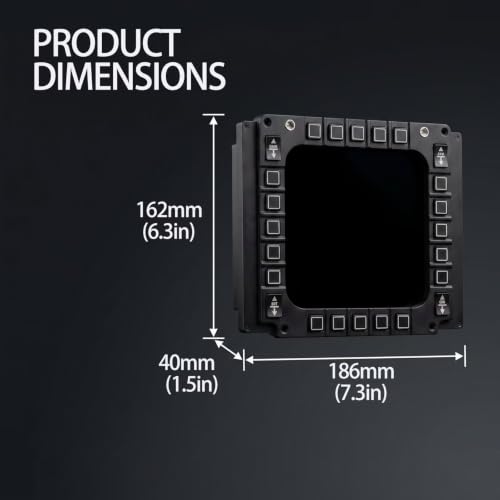 Flight Simulator Controls Panel 8 Inch Screen Lcd Light Desktop Cockpit Instrument Controller 28-Key Compatible Pc,Usb Plug Play For Beginner Home Enthusiasts Aviation Hobby Virtual Practice