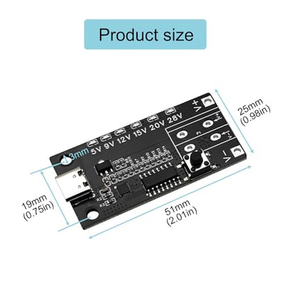 2PCS USB-C PD3.0/3.1 QC Trigger Module Female Input 5V 9V 12V 15V 20V 28V 5A Adjustable Voltage Power PD Sink Board Module Power Trigger with Indicator - style: 2 PCS