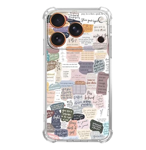 Christian Faith Case for iPhone 17 Pro Max, Jesus Bible Verse Christian Quotes Collage, Trendy Cool Soft TPU Bumper Cover for iPhone 17 Pro Max - color: Christianity3