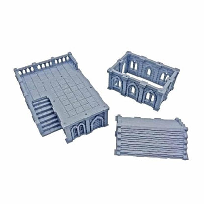 Medieval Miniature Building Terrain 14.9x11x11.7cm, Tabletop Gaming Diorama, PP Plastic Gray Model for RPG Wargame Scenery, Gifts for Collectors Hobbyists