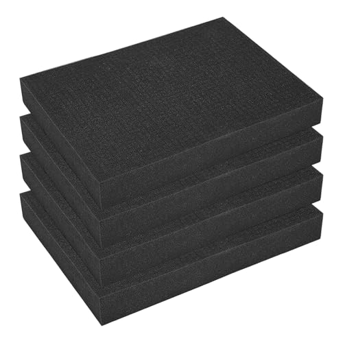4 Pack Pick and Pluck Foam Inserts, 16 x 12 x 2 Inch Foam Sheets for Crafts, Toolboxes, Storage Drawer, Foams Padding Polyethylene Sheets, Closed Cell Foams, Home Storage Organizer