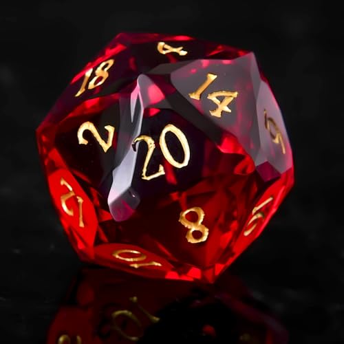 Multifaceted Resin DND Dice Set 7 PCS – Transparent Polyhedral Role Playing Dice for Dungeons & Dragons, Pathfinder, RPG and Tabletop Games(RED) - color: Multifaceted -Red