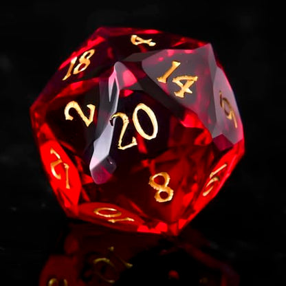 Multifaceted Resin DND Dice Set 7 PCS – Transparent Polyhedral Role Playing Dice for Dungeons & Dragons, Pathfinder, RPG and Tabletop Games(RED) - color: Multifaceted -Red