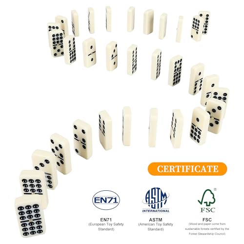 Offelec Double 9 Dominoes Set, 55 Tiles Classic Board Game in Magnetic Closure Box - Premium Dominoes for Adults, Kids & Family, Perfect for Game Night, Travel & Parties, Ages 8+ Up to 6 Players - color: Double 9 Dominoes