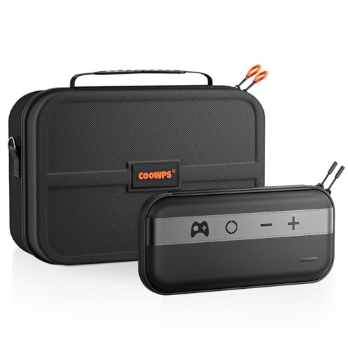 COOWPS Switch 2 Case for Nintendo Switch 2, Includes All-In-One Case and Slim Cases, Game Card Slots, Portable Full Protection Travel Storage Bag for Switch 2 Console Pro Controller Accessories - color: Black