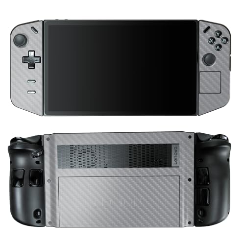 Carbon Fiber Gaming Skin Compatible with Lenovo Legion Go - Solid Gray - Premium 3M Vinyl Protective Wrap Decal Cover - Easy to Apply | Crafted in The USA by MightySkins - color: Solid Gray, style: Carbon Fiber Textured Finish