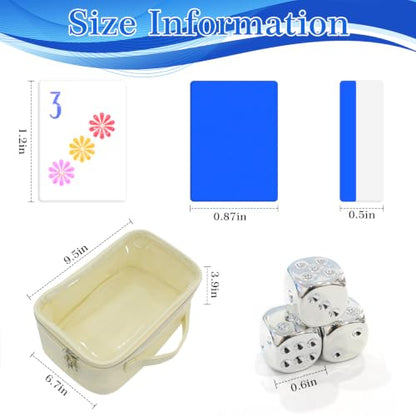 American Mahjong Set, 160 Blue Melamine Tiles (1.2”) - color: A-blue