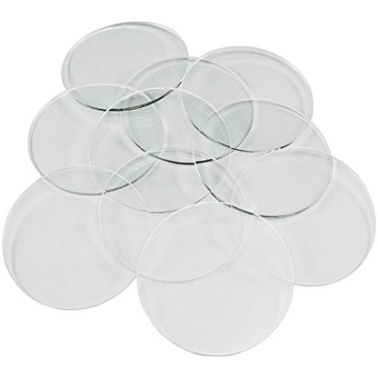 LITKO 50mm Round Bases | Compatible with Warhammer 40K | 1.5mm Clear | Set of 10 | Ultra-thin — terrain shows | For monsters & large models | Also fits Age of Sigmar | Laser-cut acrylic