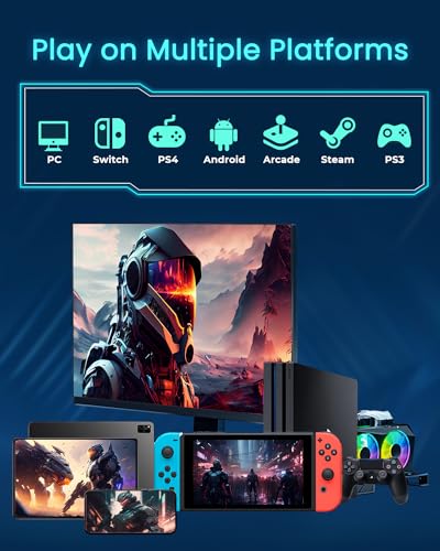 JZW-Shop Haute42 Leverless Arcade Stick P12, All-Button Arcade Controller | Compatible with PC, PS4, PS3, Steam Deck, Switch, Turbo & Custom RGB, Supports Hot-Swap & SOCD