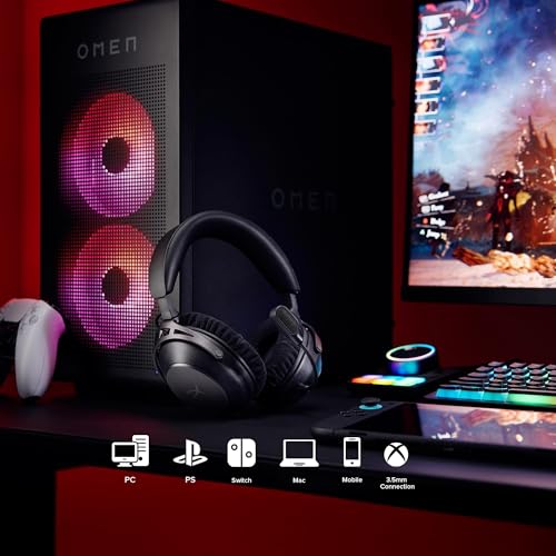 HyperX Cloud Alpha 2 – Wireless Gaming Headset with 53mm Dual-Chamber Drivers and up to 250 Hours Battery Life, RGB Base Station, Simultaneous 2.4GHz & Bluetooth - Black