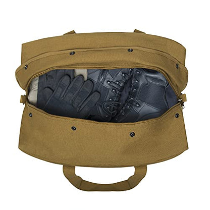 Rothco Small Canvas Parachute Cargo Bag – Rugged Outdoor Storage Travel Duffle - color: Coyote Brown