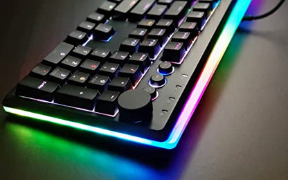 i-rocks K71M RGB Mechanical Gaming Keyboard with Media Control Knob, Switches (Brown), 107 Keys w/Full NKRO, PBT Keycaps, Multimedia Hotkeys, Detachable USB-C Cable and Onboard Storage, Black - color: Black, size: Switches (Brown)