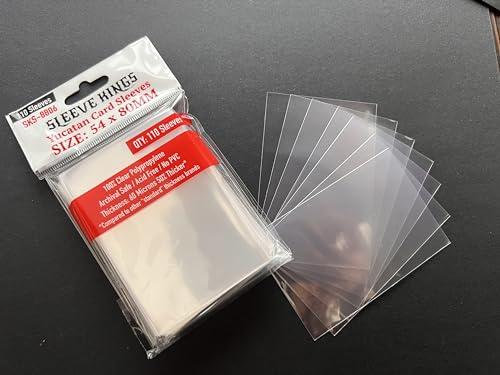Sleeve Kings Standard Card Sleeves – 110 Count, Clear 60 Micron Thickness, Medium Size (54 x 80 mm), Compatible with Catan & More – SKU: SKS-8806 - size: 54 x 80 mm, style: Yucatan