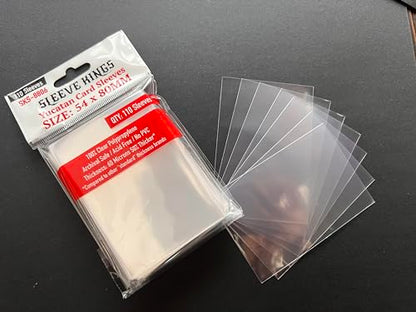 Sleeve Kings Standard Card Sleeves – 110 Count, Clear 60 Micron Thickness, Medium Size (54 x 80 mm), Compatible with Catan & More – SKU: SKS-8806 - size: 54 x 80 mm, style: Yucatan