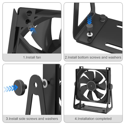 Multi-Purpose Desk Fan Stand Mount, Black | For 120mm PC Computer Fans, For 140mm PC Computer Fans