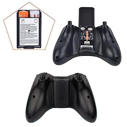 2 Pcs Battery Pack Cover for Xbox360 Wireless Controller, Replacement Battery Pack Cover Shell Case (1×Black, 1×White) - color: Black&White