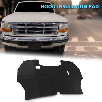 PIT66 Under Hood Insulation Pad Fit Ford F150 Truck 1992-1996 | Fit Ford F250 F350 1992-1997 w/Clips - style: 1992-1996 Ford F150