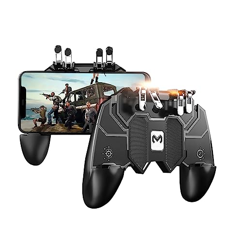 Newseego for Mobile Game Controller, [Upgrade] Phone Controller Gamepad with 6 Fingers Trigger Sensitive Shoot and Aim Trigger Controller for Android & iOS for PUBG