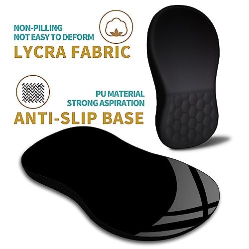 Hokafenle Ergonomic Mouse Pad Wrist Support with Massage Design, Wrist Rest Pain Relief Mousepad with Memory Foam&Non-Slip PU Base, Mouse Pads for Wireless Mouse & Desk (12x8 inch,Black) - color: HK001-Black
