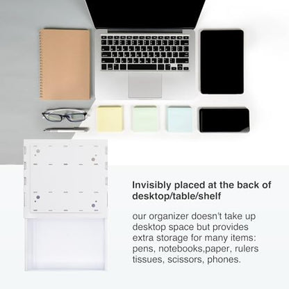 Under Desk Drawer - Large Under Table Hidden Drawer Desk Accessories & Workspace Organizers Desktop Storage Pencil Slide Out Organizer with Screw Adhesive Tape Shelf Tray at Office - size: Middle