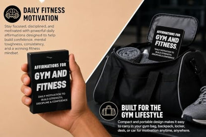 Gym & Fitness Affirmation Cards For Men Women Teens, 50 Daily Affirmations Deck for Motivational Workout Inspiration for Athletes Weightlifting - style: Gym & Fitness Affirmation