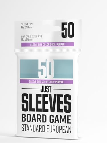 Gamegenic Just Sleeves - Standard European (50 Pack), 59×91 mm Card Sleeves, Cost-Effective Protection Compatible with Prime Prime Size, Entry-Level Clear Sleeves for Board Games, TCGs and LCGs