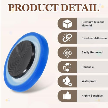 PATIKIL 4 Pcs Mobile Phone Game Joystick, Frosted Spiral Game Control Touch Screen Joystick with Storage Box for Mobile Tablet Smart Phone, Blue - color: Blue